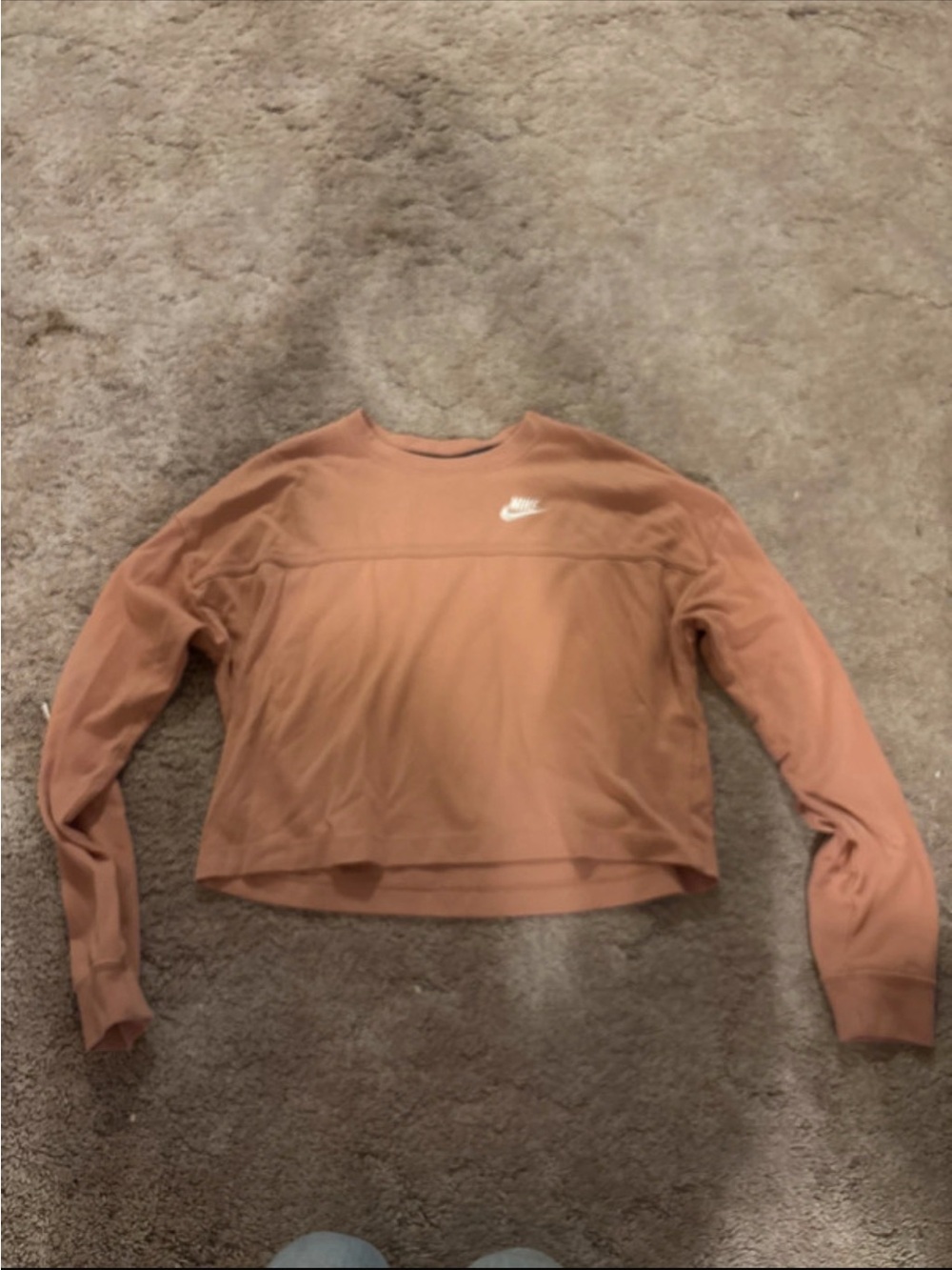 Nike Women’s Long Sleeve Cropped Sweatshirt - Rusty Coral